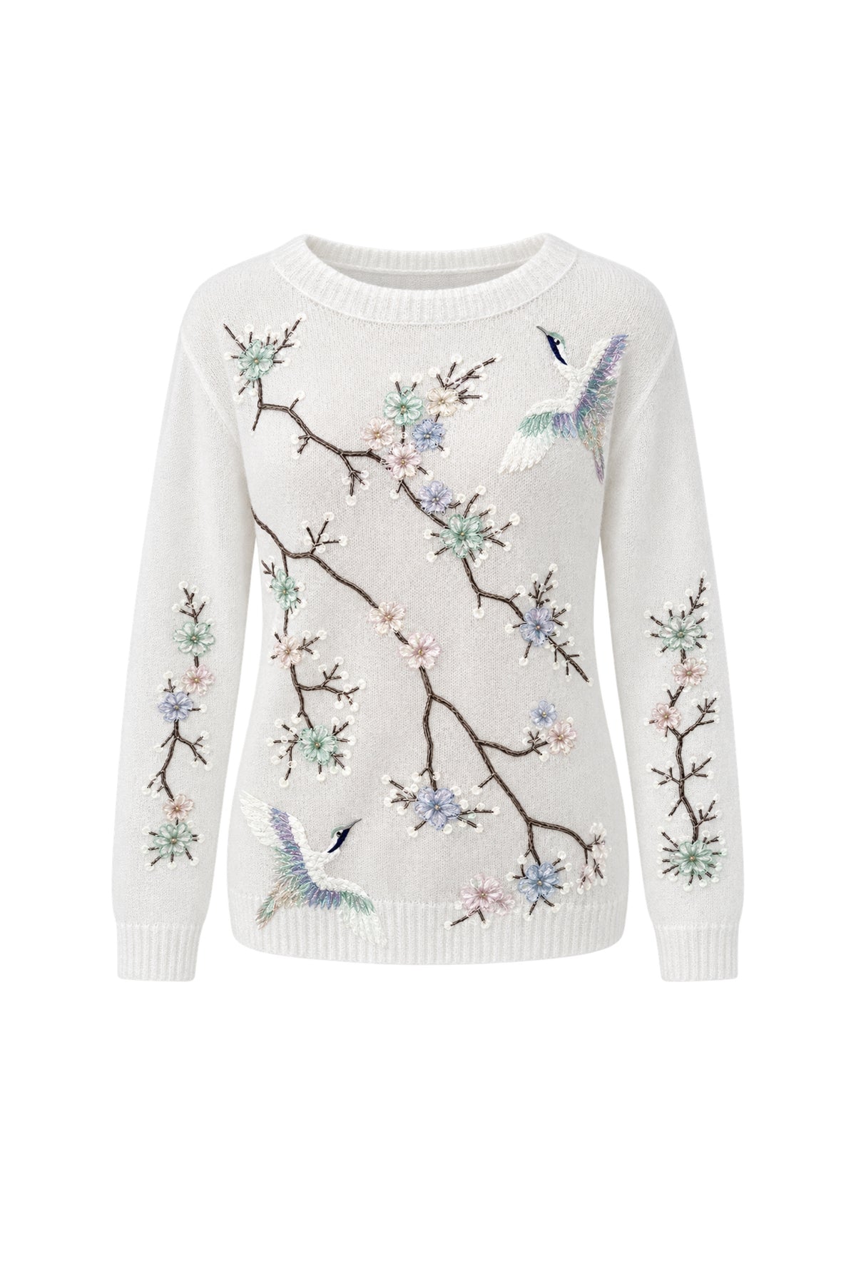 FLEUR - Fine - knit floral mohair sweater (Copy)