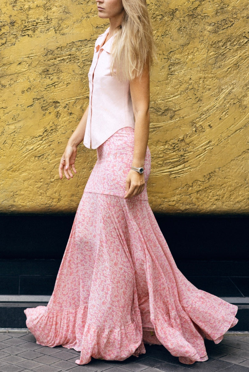 Your evening silk skirt with transparent parts — Dubai, London, Singapore