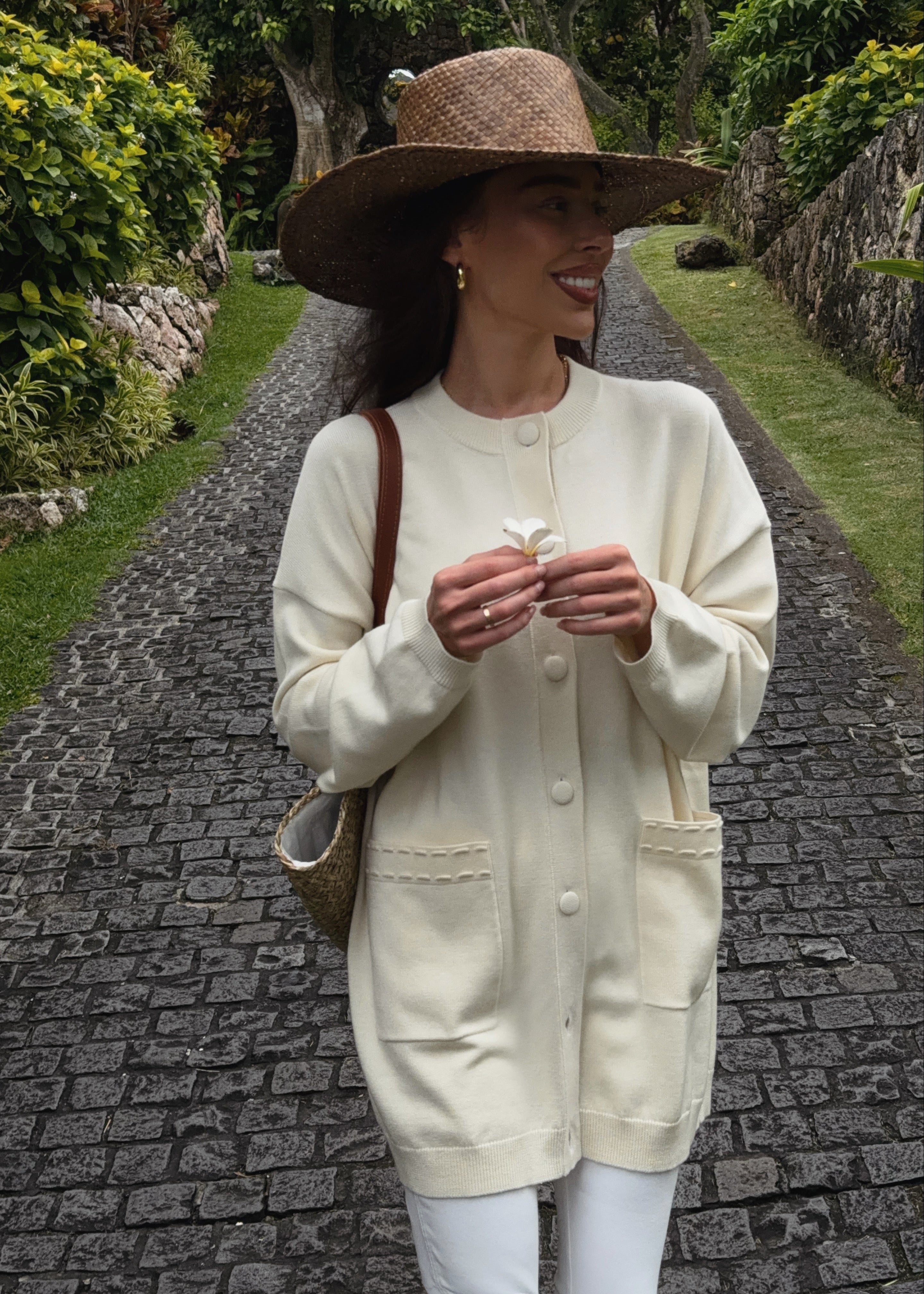 ÉLISE — soft fine-knit long cardigan