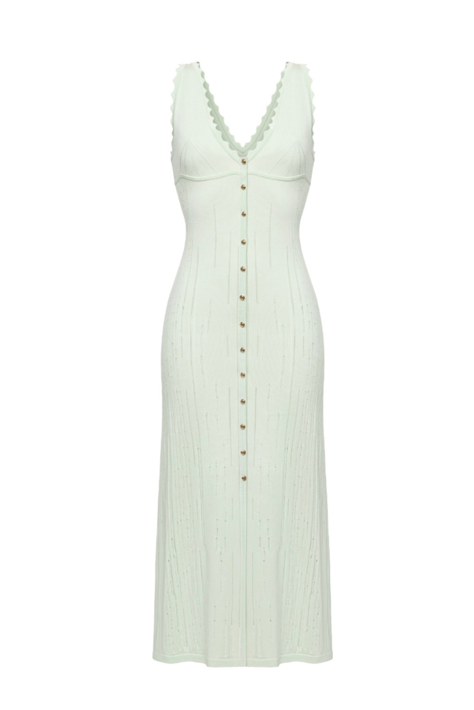 Soft, feminine, and effortlessly refined — the LONI dress is designed to celebrate quiet elegance through simplicity and silhouette. Its sculpted fine-knit shape gently follows the body, creating a graceful elongated line with understated sensuality.