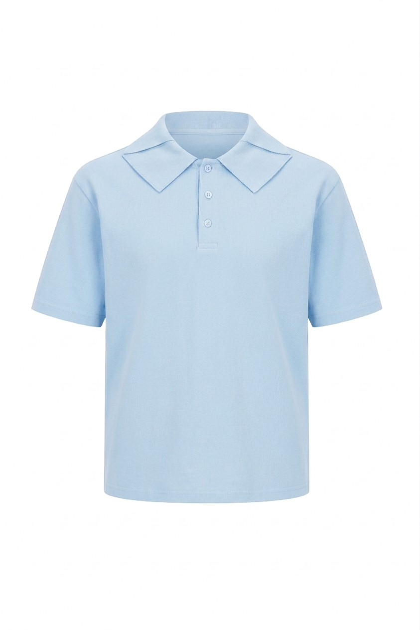LILA - elegant cotton polo with collar decor