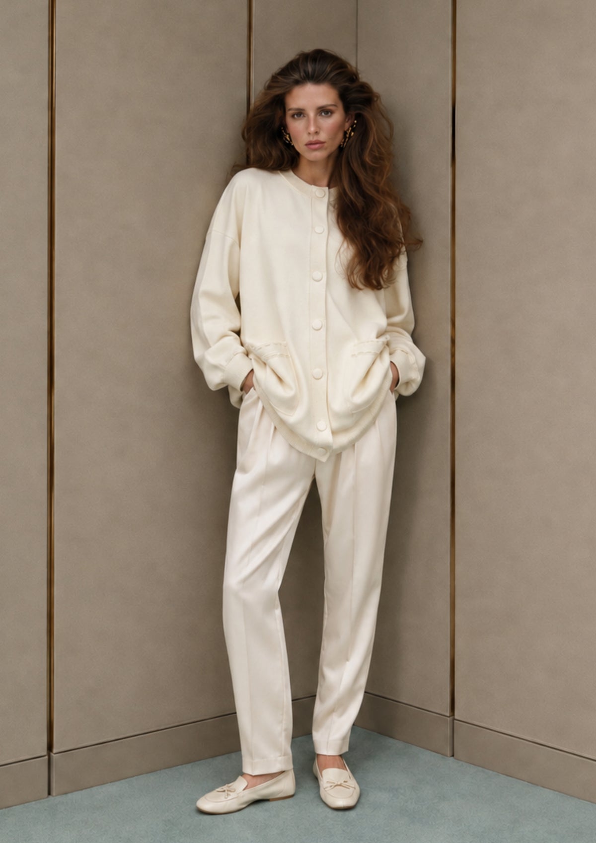 ΓLISE β soft fine-knit long cardigan