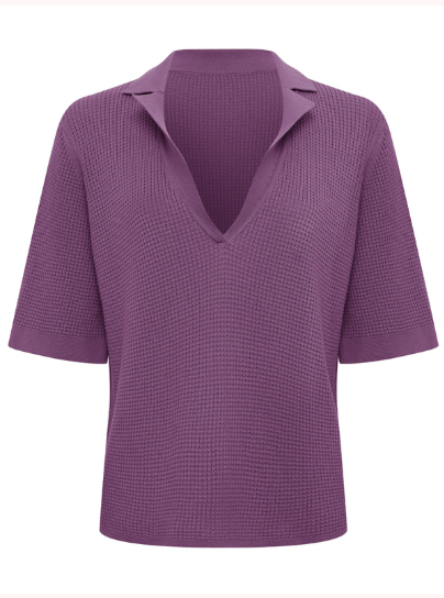 SISILIA - textured fine-knit polo
