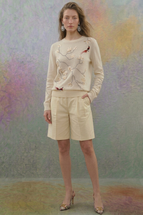 Bird jumper with embroidery 