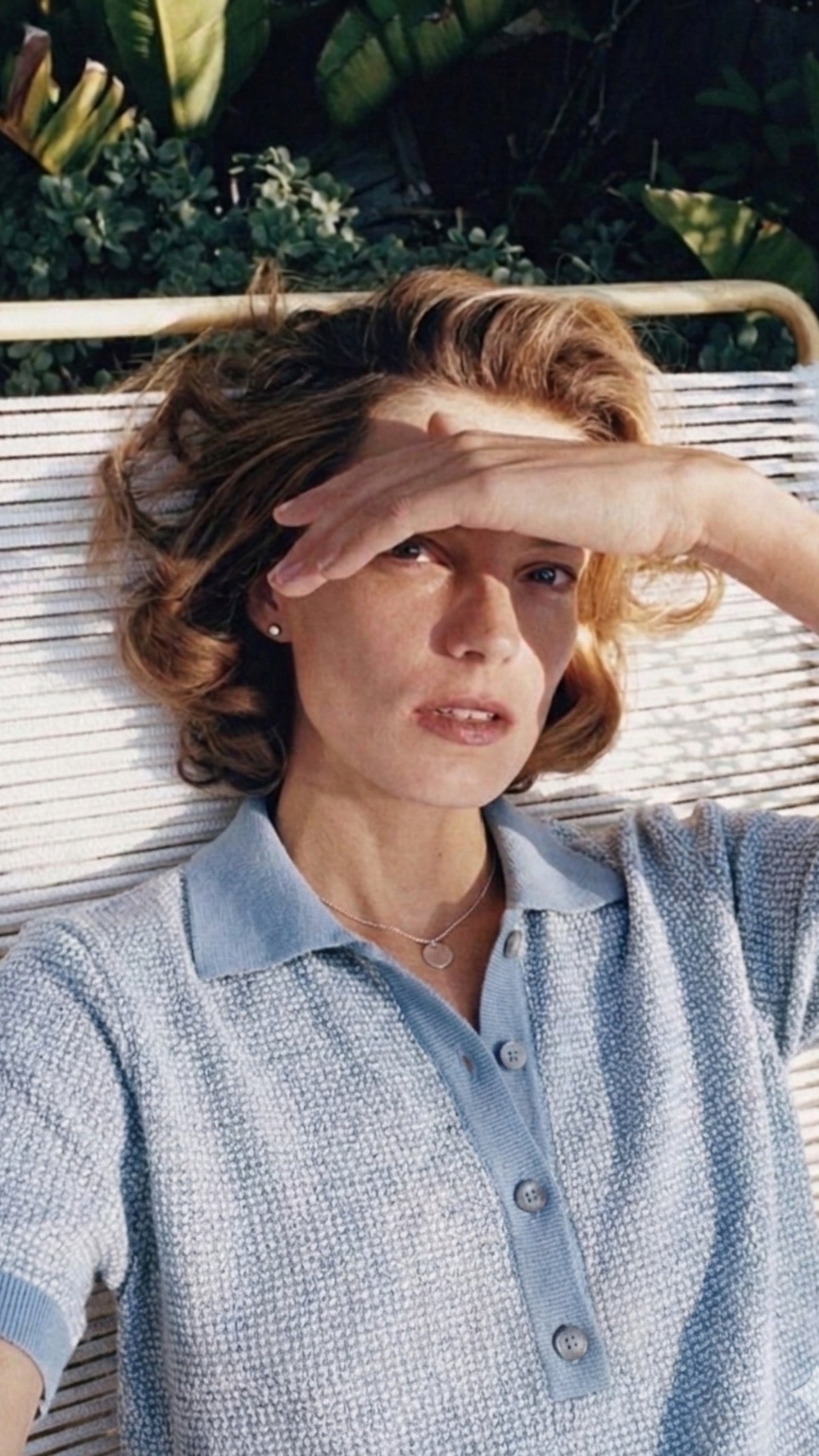 Maison Viure VICTORIA knitted polo, close detail — accessible luxury knitwear
