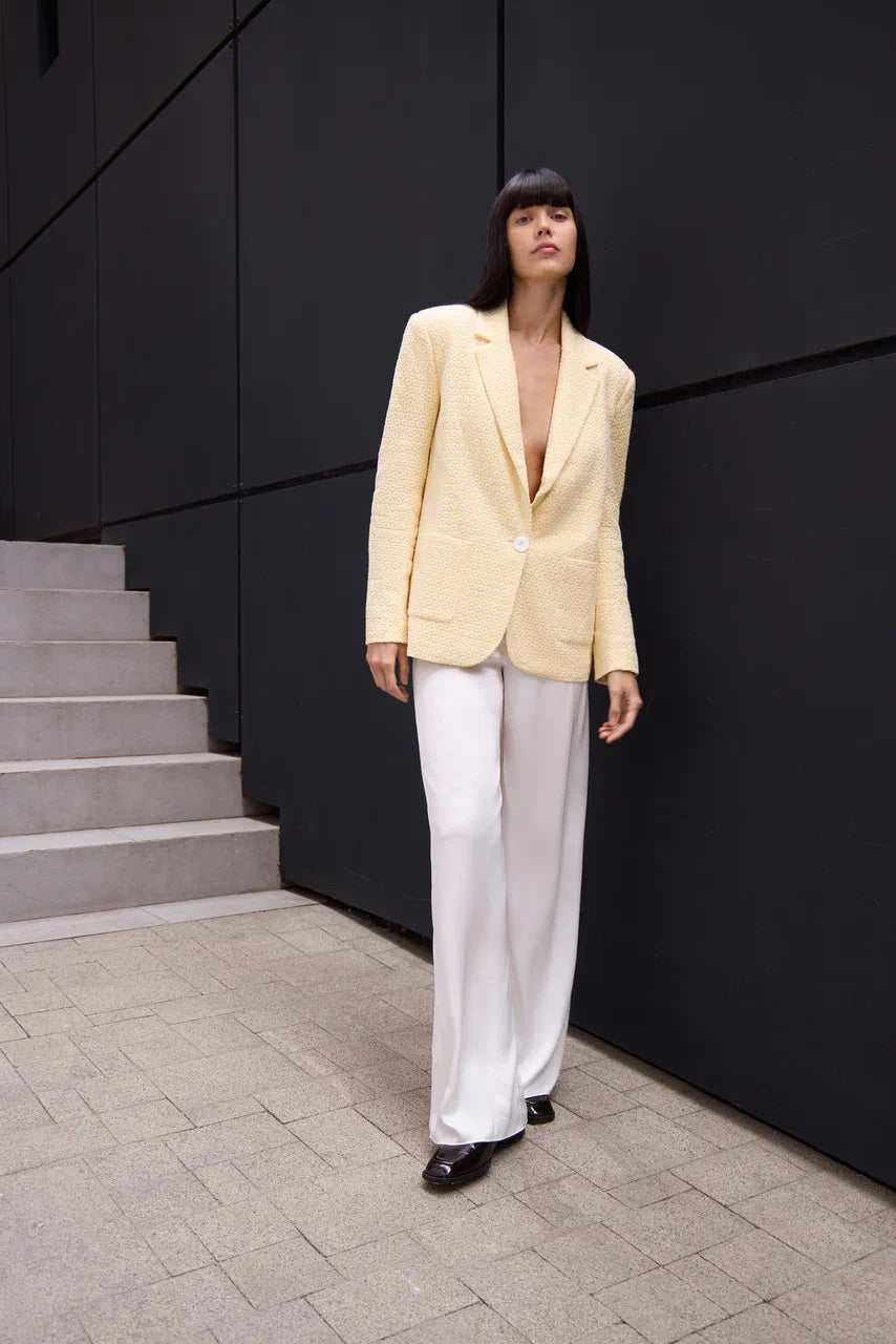 PORTOFINO -  linen summer jacket in butter color