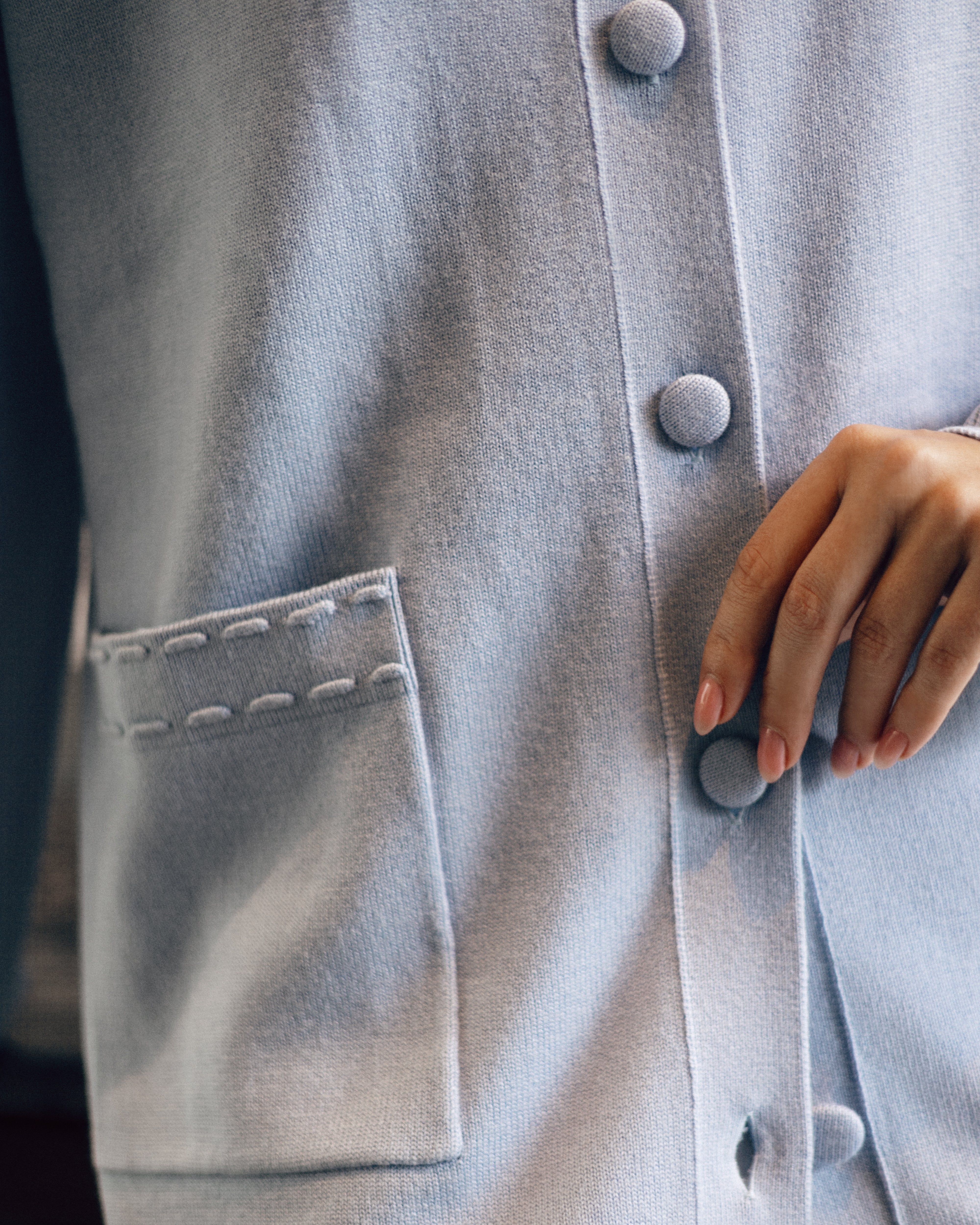ÉLISE — soft fine-knit long cardigan