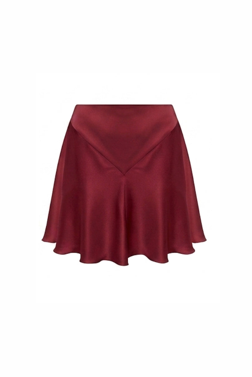 AURÉLIE mini skirt in wine red color