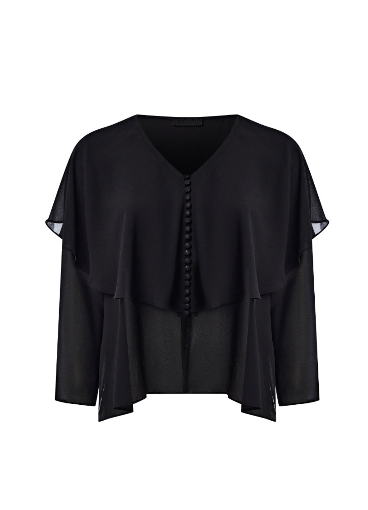 Elora - elegant blouse with chiffon cape
