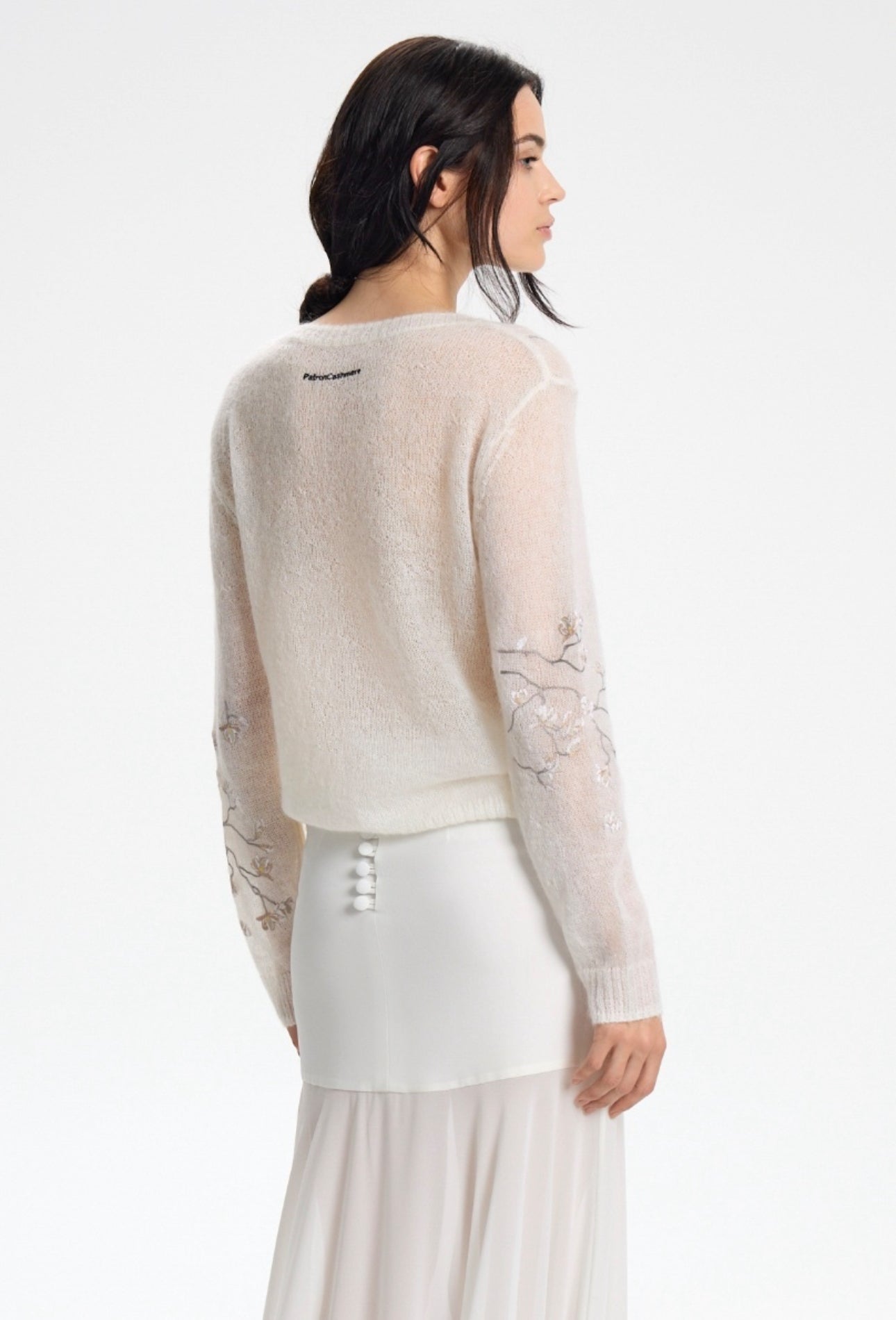 FLEUR - Fine - knit floral mohair sweater