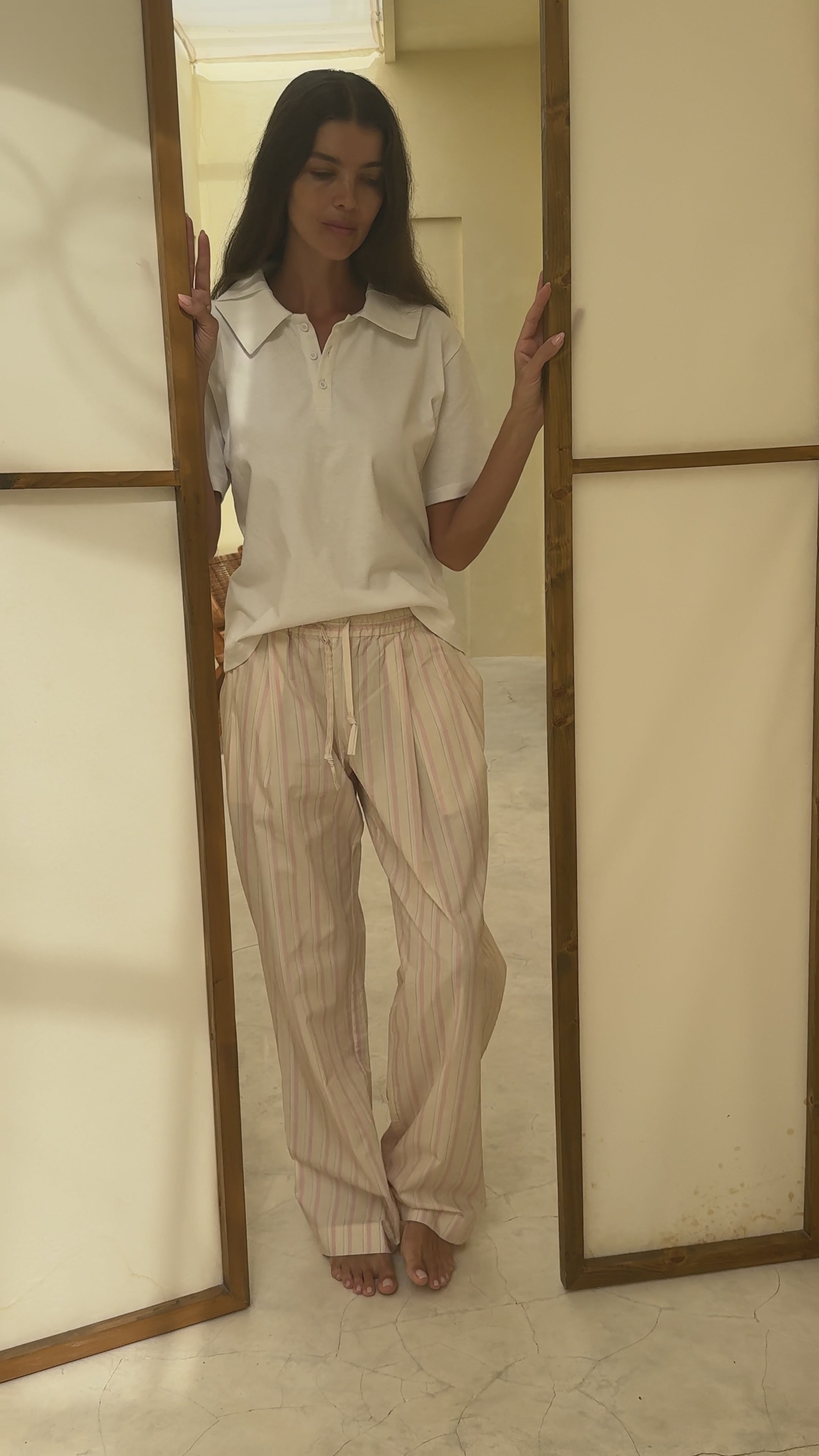 perfect holiday cotton polo with accent collar with folds. 